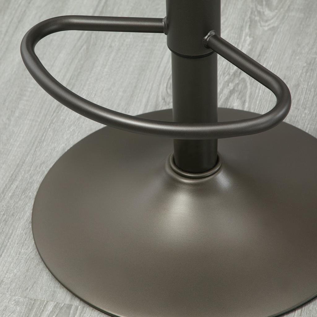 Set of 2 Swivel Bar Stools with Footrest and Adjustable Height, 35x36x64-85cm, Brown