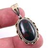 Natural Bloodstone Gemstone 925 Solid Sterling Silver TwoTone Pendant 1.50" O5g92