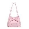 Korean Style PU Bow Shoulder Bag Bucket Bag Fashion Underarm Bag Temperament INS Tote Bag  Gift