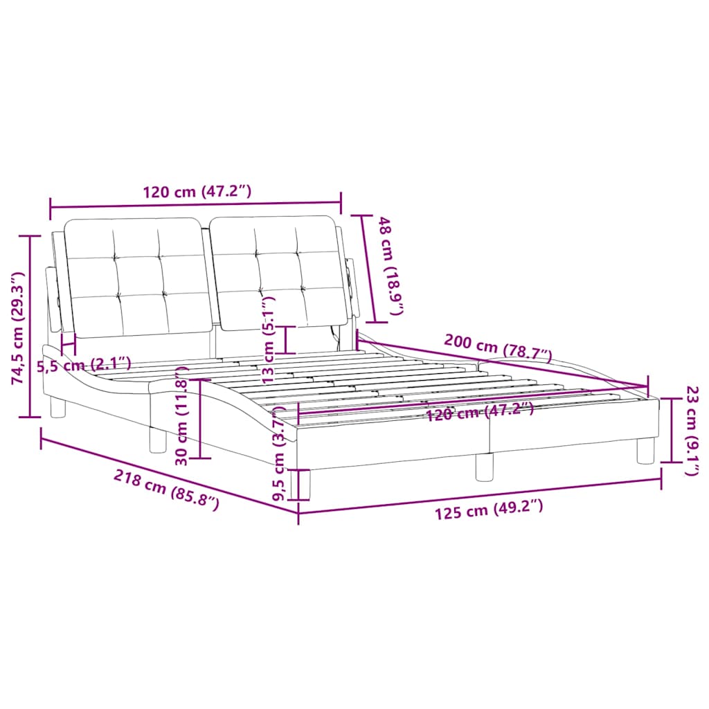 Bed Frame without Mattress  Zadar  Black 120x200 cm Faux Leather