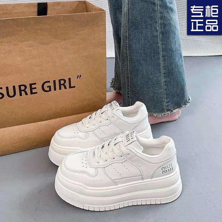 Foreign trade platform white shoes women's heightening soft baseplate shoes 2025 spring new versatile lightweight casual sports shoes