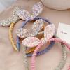 Retro Rabbit Ears  Girls Bowknot Headband Hair Accessories Flowers Printed Hairband Hair Hoops
