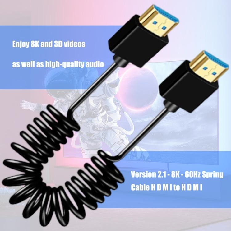 Spring UHD2.1 Cable 8K Resolution Support 24K Gold Plated Contacts Aluminum Foil Shielded for PC Monitor TV Setups