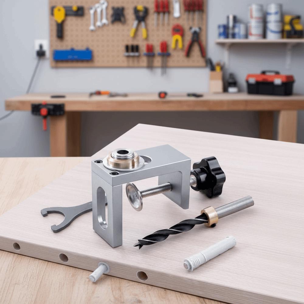 Hole Expanding Pocket Hole Jig 6/8/10/12mm Size Drill Guide Cabinet Door Rebounder Household DIY