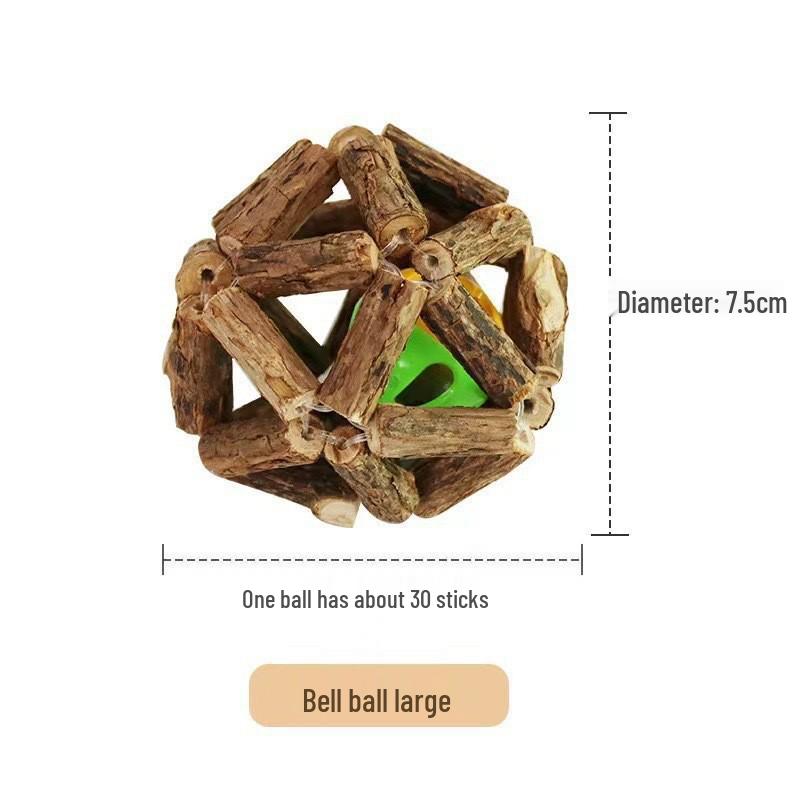 Natural Wood Catnip Toy with Gall Nut and Raffia Sisal for Teeth Cleaning and Teasing