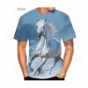 Новая Мода Лошадь 3D Принтованные Мужские и Женские Футболки Животное Лошадь Принтованные Повседневные Свободные с Коротким Рукавом Размер XS-5XL