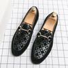 Gentleman Metal Buckle Patent Leather Shoes Men Fashion Wedding Party Dress Loafers Designer Male Formal Zapatos Hombre