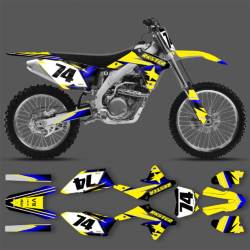 POWERZONE Индивидуальные Мотоциклетные Наклейки Для SUZUKI RMZ450 2008-2017 RMZ 450cc Индивидуальный Графический Комплект Защиты Номера 01