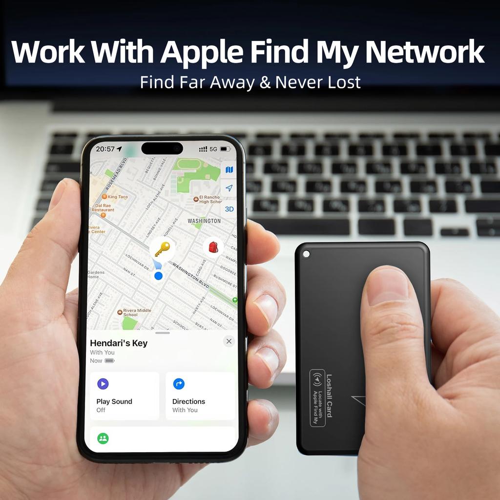 Luxury Smart GPS Tracker Card: Ultra-Thin, AirTag-Compatible, Waterproof Locator for Wallets & More - iOS Ready