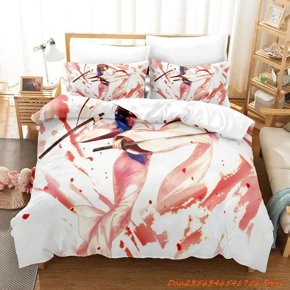 Kara No Kyoukai Bedding Set Cartoon Anime Three-piece Set Adult Kid Bedroom Duvetcover Sets 3D Kawaii Letto Matrimoniale