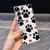 Черные отпечатки лап с красными сердцами Чехол для телефона для Samsung Galaxy S26 S25 S24 S23 S22 S21 S20 FE Plus Прозрачный ТПУ Защитный чехол