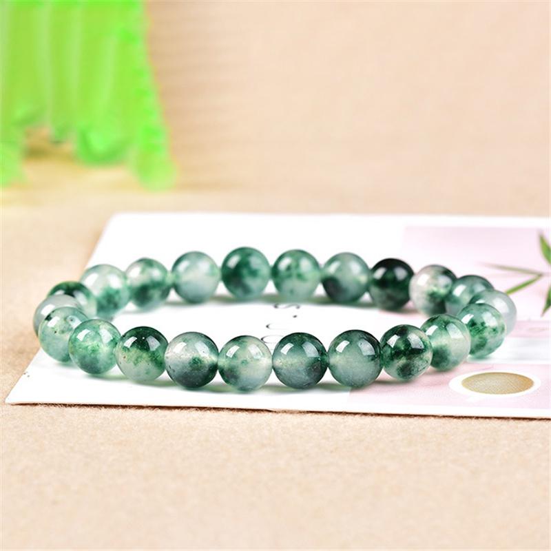Натуральный китайский зеленый нефритовый травяной агат бусины браслет ювелирные изделия океан мужчины женщины аксессуары подарок