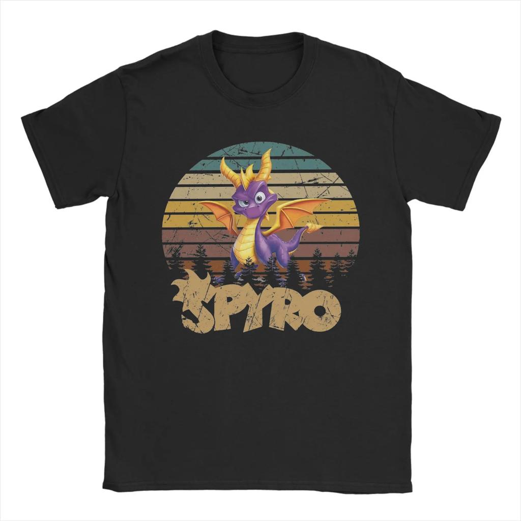 The Dragon Retro Sunset Graphic Tee Unisexs Short Sleeve Cotton Crewneck TShirt