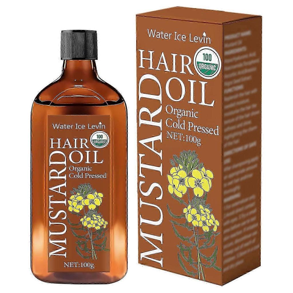 Mustard Hair Oil, Organic Cold Pressed Mustard Oil for Hair Growth, Eliminates Split Ends, Prevent Hair Loss, Restores Dry Damaged Hair fiuling
