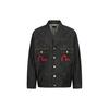 Evisu Seagull Logo Embroidered Loose Denim Jacket Men jackets Black 2EAHTM3DJ7001LFCS