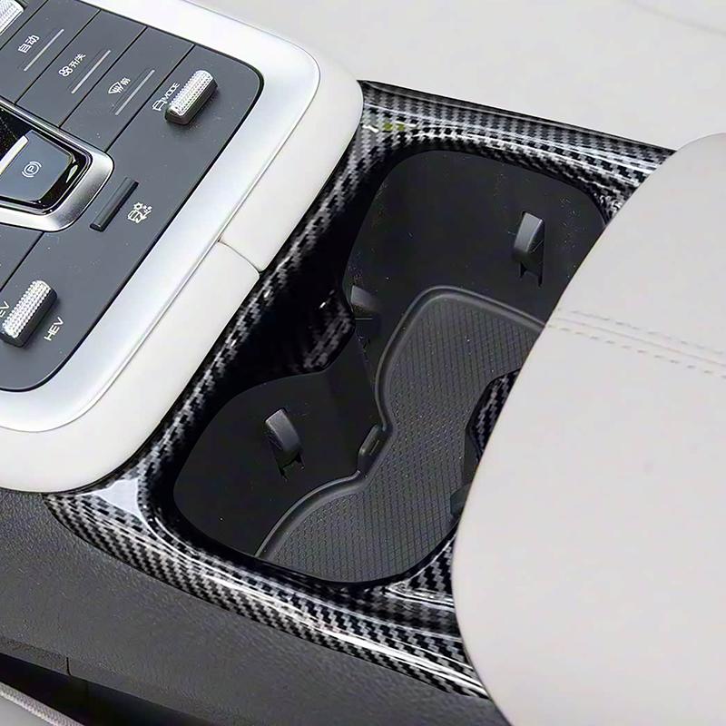 Car Styling Front Water Cup Holder Frame Decoration Cover Trim For BYD Song Pro Carbon Fiber Color Interior Accessories