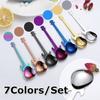 Новый набор из 7 шт./набор из нержавеющей стали, гитарные ложки, радужная кофейная и чайная ложка, столовые приборы, принадлежности для питья