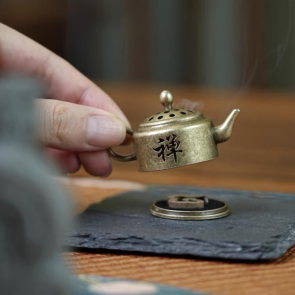 3pcs Vintage Sandalwood Incense Burner - Elegant Metal Holder for Aroma Therapy, Home Decor Accent, Festival Celebrations & Perfect Gift Idea