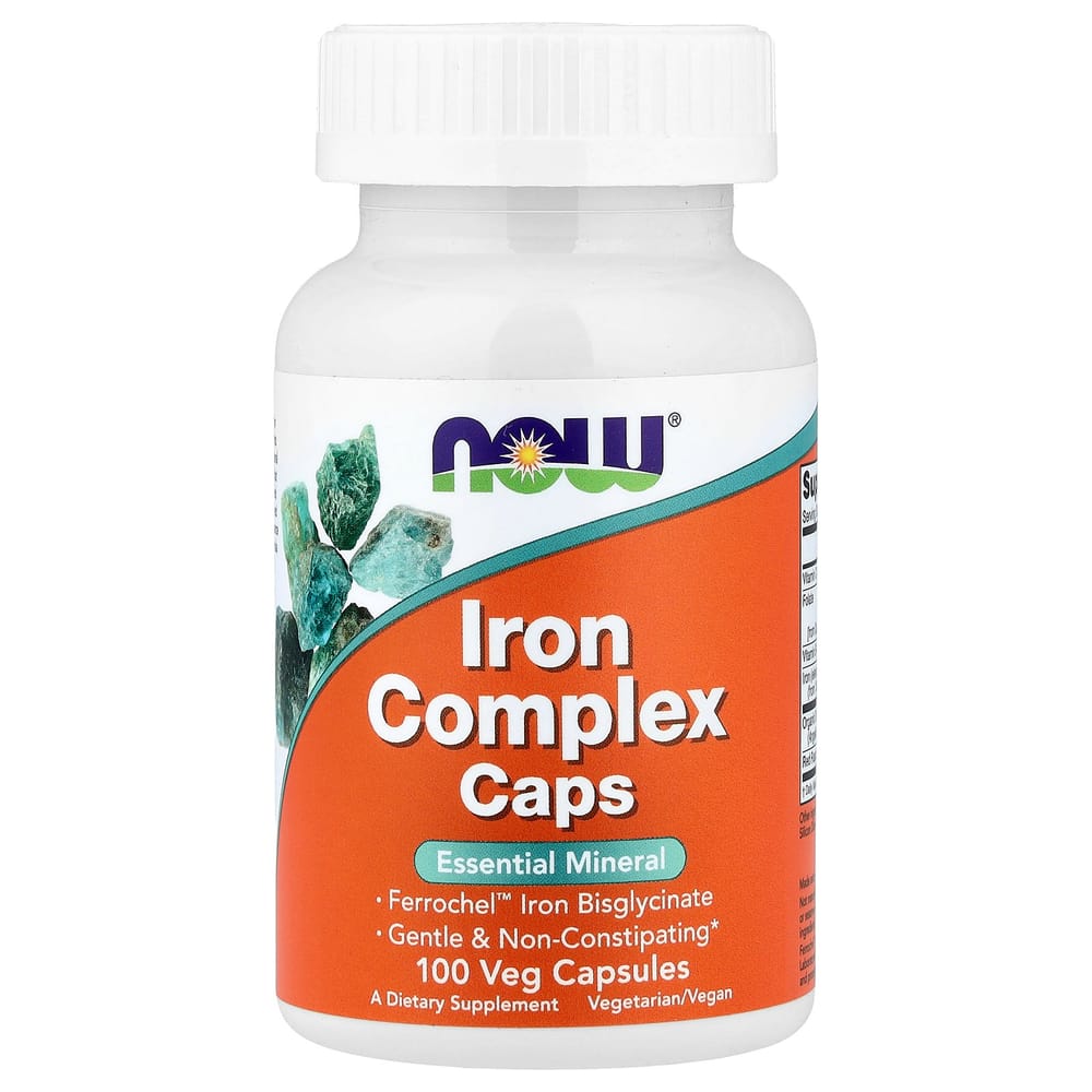Now Foods Iron Complex Veggie Capsules, 100 Count