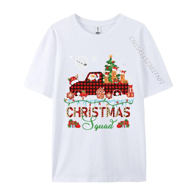 Cotton Unisex Christmas Squad Santa Three Golden Retro Tshirt Top Tshirts Oversized Casual Grahpic Tee Shirt