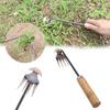 Инструмент для прополки длинная деревянная ручка с заостренной головкой для сбора сорняков Трудозатратное устройство для прополки из нержавеющей стали Садовый инструмент для прополки травы