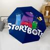 Автоматический зонт в стиле StoryBots, легкий и портативный, 8 спиц, идеально подходит для путешествий на свежем воздухе, дней рождений, Рождества, в качестве подарков.