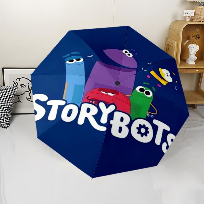 Автоматический зонт в стиле StoryBots, легкий и портативный, 8 спиц, идеально подходит для путешествий на свежем воздухе, дней рождений, Рождества, в качестве подарков.