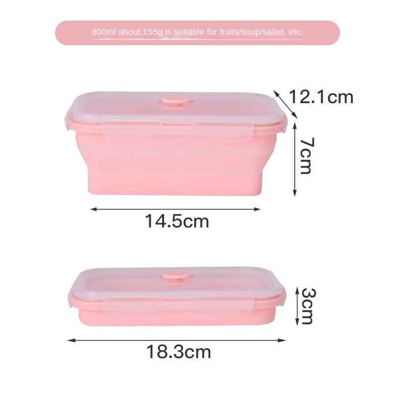 Creative Edible Silicon Lunch Box Retractable Folding Fresh-Keeping Box with Lid Plate Portable Lunch Bento Box