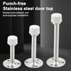 Stainless Steel Door Stopper Wall Protector Adhesive No Drilling Anti-collision Wall Mount Glass Wooden Door Spring Loaded Rubber Bumper Doorstop