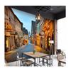 Европейские Ретро 3d Обои Ночной Город Улица Ночь Номер в Отеле Большие Фрески Обои