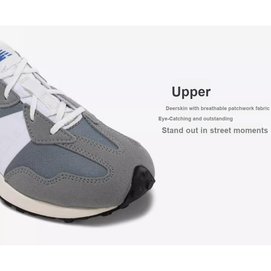 New Balance Nb 327 Удобные Универсальные Низкие Детские Кроссовки для Бега Детские Кроссовки для Бега Серые Белые GS327LAB