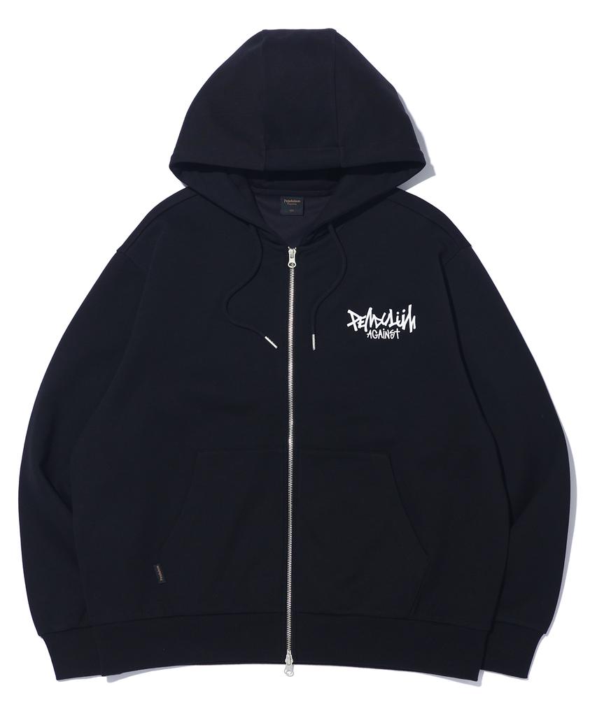 Pendulum Back Logo Two-Way Zip-Up Hoodie Lq1Ju036_Black