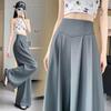 Брюки женские классические с высокой посадкой, широкими штанинами прямого кроя, повседневные свободные длинные брюки, брюки для костюма, весенне-летние, длиной до пола