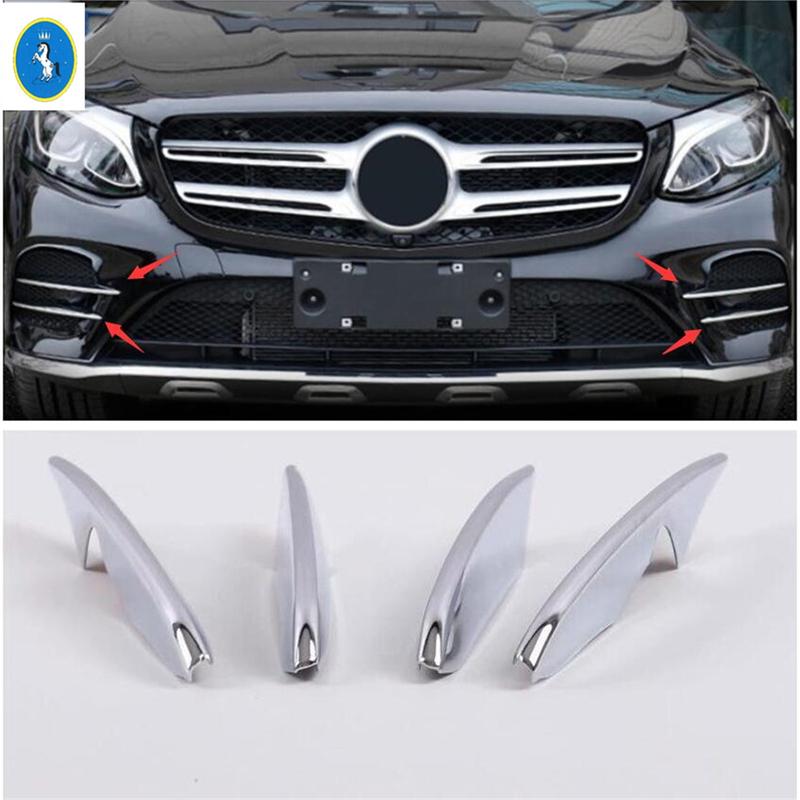 ABS Auto Front Bumper Fog Lights Grille Fog Light Decor Cover Trim For Mercedes Benz GLC X253 2015 - Exterior Accessories