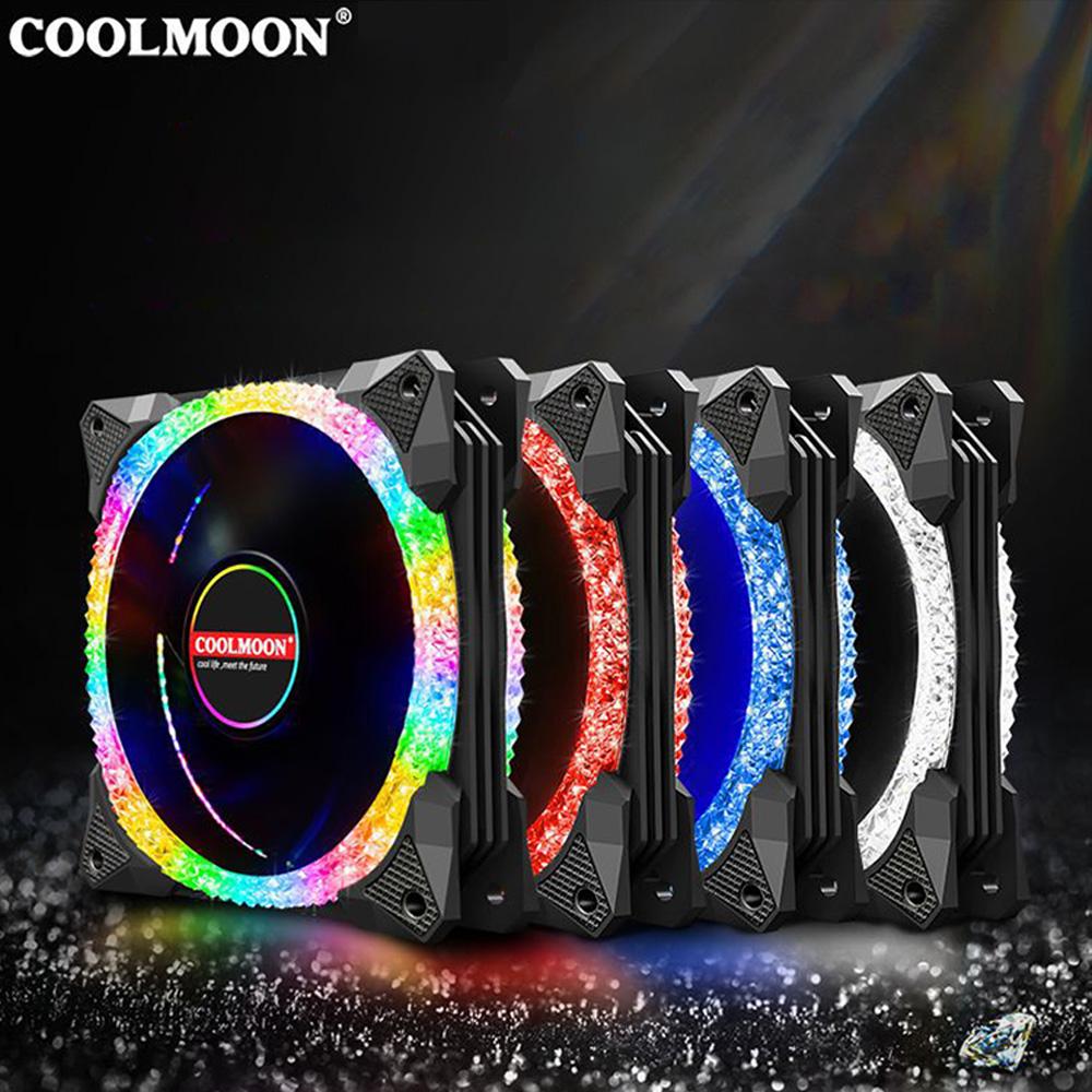 120 мм Светодиодный Охлаждающий Вентилятор 12 см RGB Радиатор Радужный Бесшумный Вентилятор Гранильный Алмазный Вентилятор Охладитель Корпуса ПК Контроллер Прямая поставка