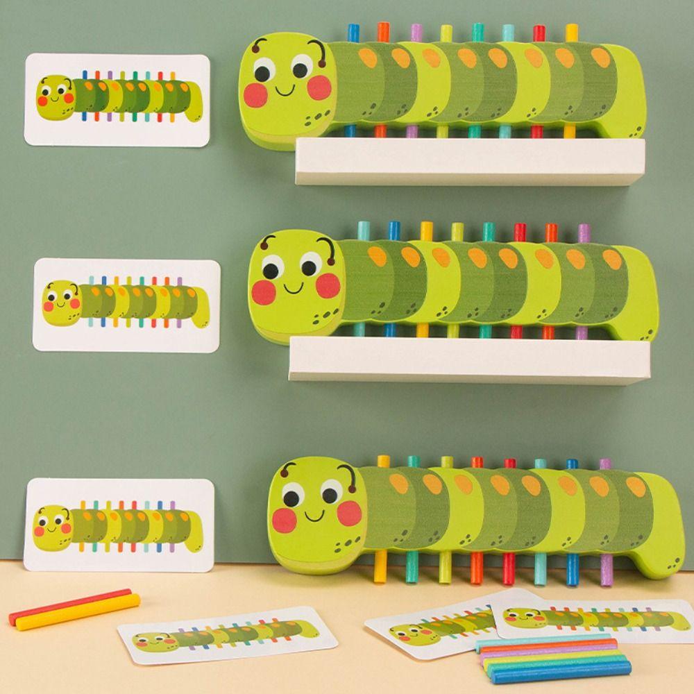 Деревянная сортировочная игрушка в форме гусеницы, красочная образовательная игрушка в форме гусеницы, подарки на день рождения