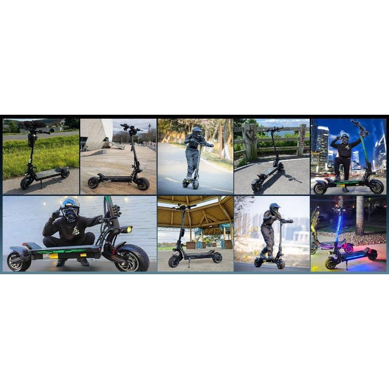 Электрический скутер YUME HAWK Pro, бескамерные дорожные шины 10x4,5 дюйма, двигатель 3000 Вт*2, аккумулятор 60 В 30 Ач, максимальная скорость 50 миль/ч, максимальный запас хода 60 миль