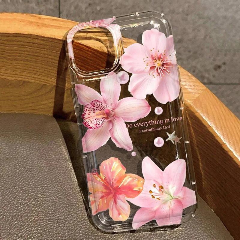 Чехол для телефона с цветочным узором гибискуса для iPhone 16 15 14 13 12 11 Pro Max XS X XR Plus Mini SE 2020 2022 Бампер Funda