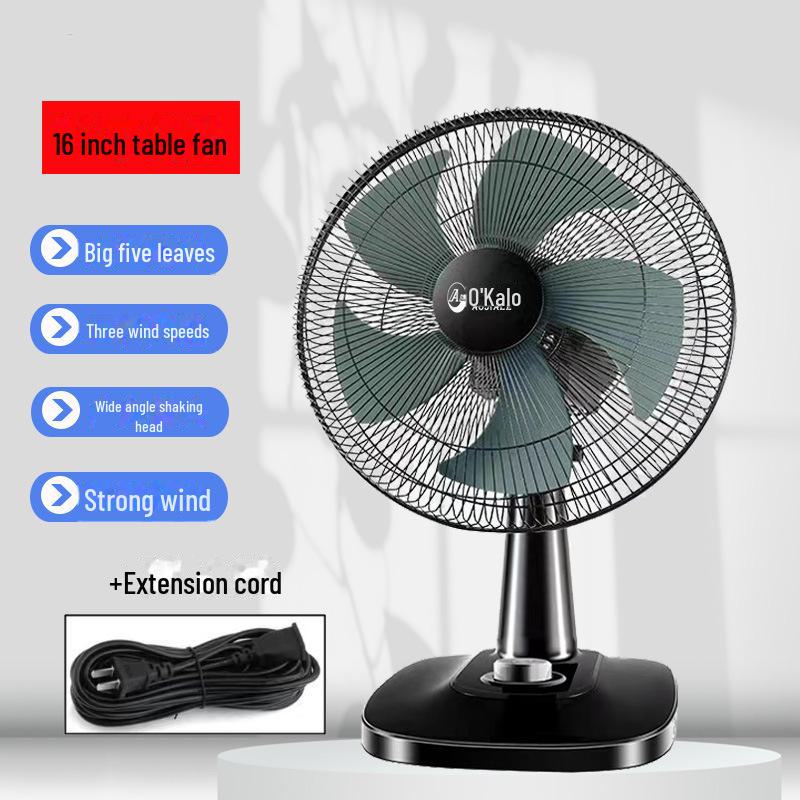 Бесшумный настольный электрический вентилятор: 12/16-дюймовый качающийся настольный вентилятор для дома или общежития