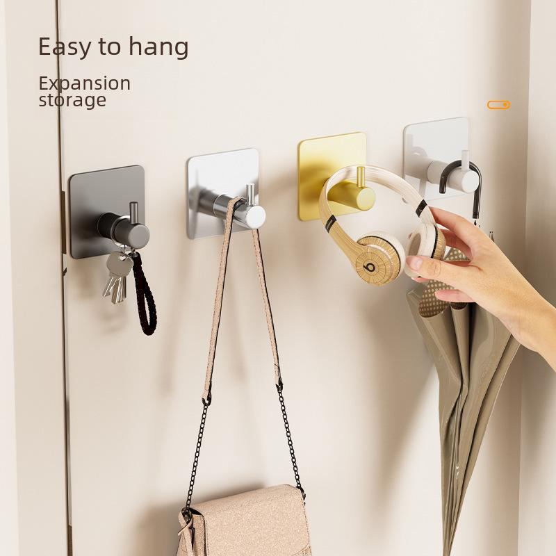 Крючок из нержавеющей стали 304 с клеевым слоем — без сверления, не оставляет следов, одинарный крючок для ванной комнаты, кухни или двери