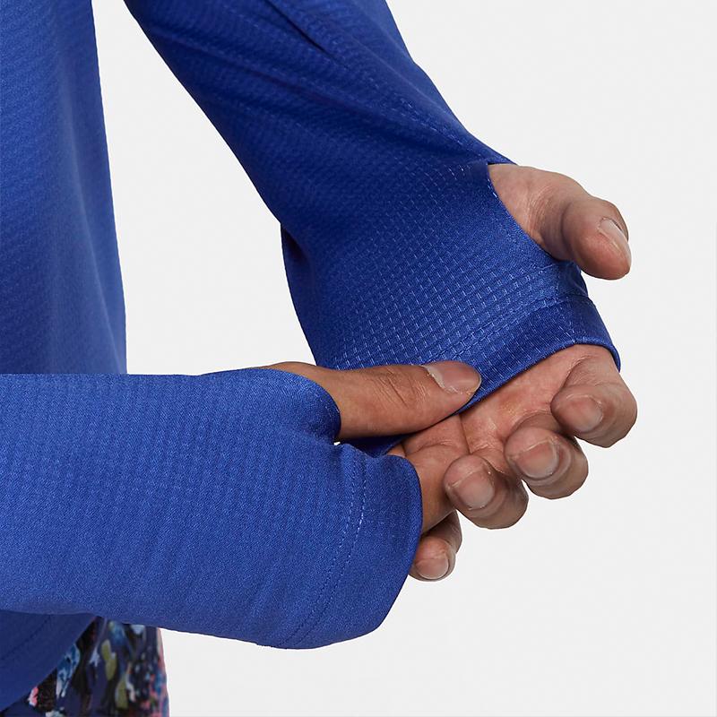 Nike Мужская футболка для бега Pacer Dri-FIT с длинным рукавом, синяя BV4756-431