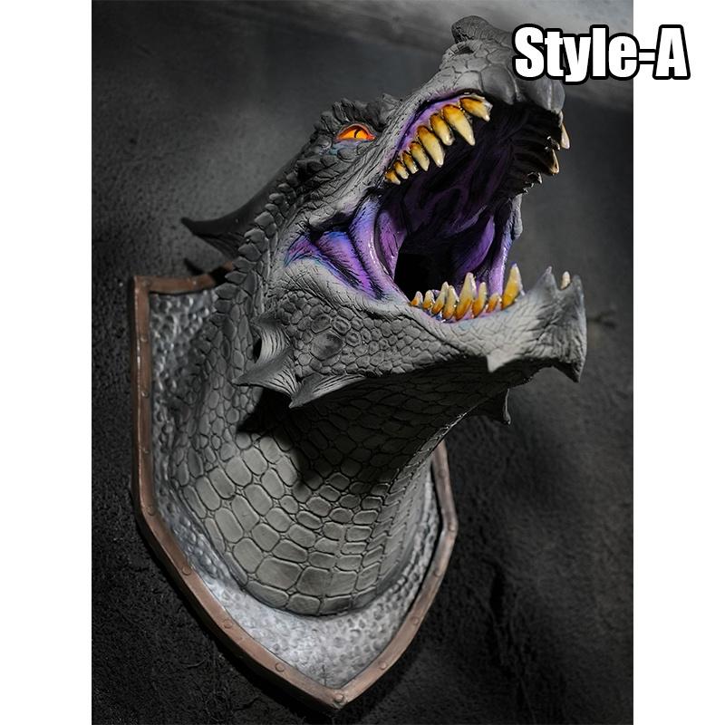 Sprayer LED Dragon Head Hanging Lamp Lantern Wall Lamp Resin Dinosaur Crafts Halloween Decoration Pendent Lamp