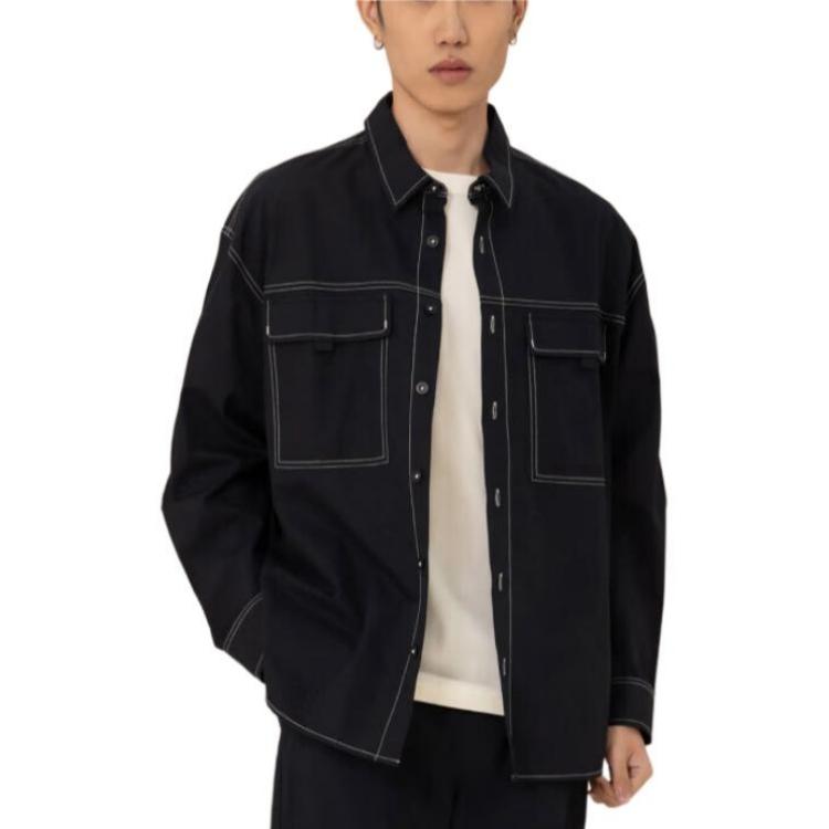 Converse Shirts Men's Black Lapel Moderate MCH629-023