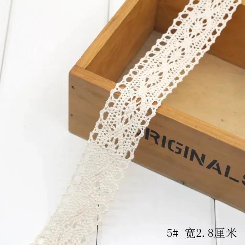 Слоновая кость Белый Хлопок Кружевная Отделка Лента DIY Вышитая для Шитья Декорации Тканевая Лента Ручной Работы DIY Материалы для Рукоделия Волосы Головные Уборы