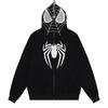 Уличная толстовка с капюшоном в стиле панк-паук, толстовка на молнии с очень большим узором, готическая мужская и женская одежда в стиле Харадзюку