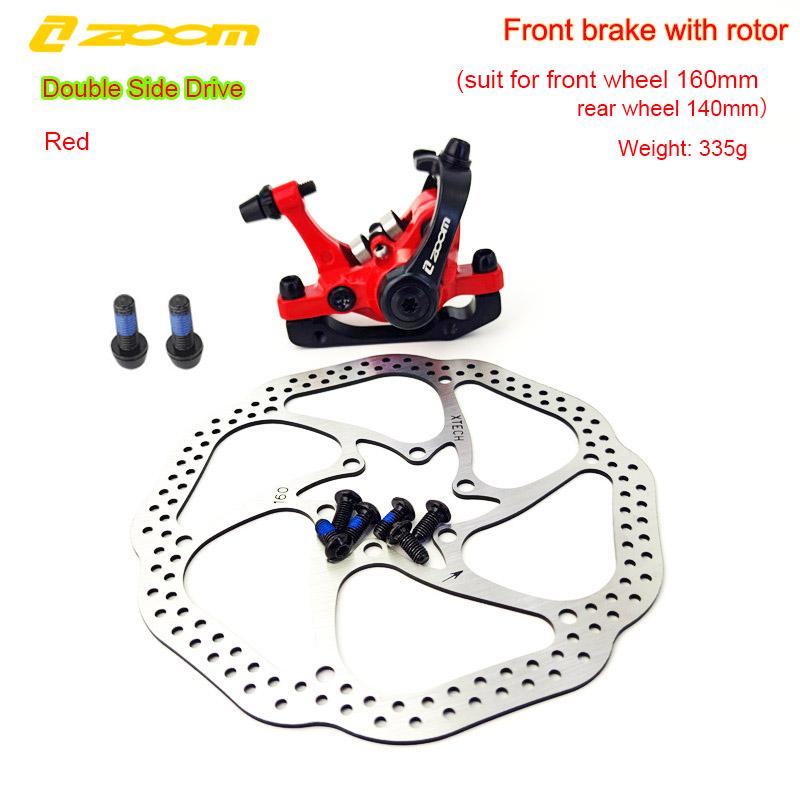 ZOOM Bicycle Disc Brake Aluminum Alloy F160 R160 Mountain Road MTB Bike Mechanical Caliper Disc Brakes Cycling Double Brake