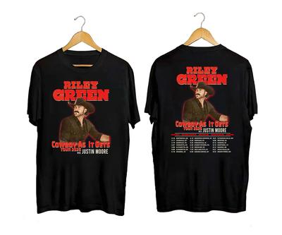 Футболка с концерта Riley Green Cowboy As It Gets Tour 2026