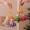 Yarn Crochet Christmas Tree Bell Pendant for Christmas New Year Carnival Party Homeschool Bar KTV Car Decoration Gifts