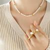 Simple And Non-Fading Style Fashionable And Fashionable Individuality Freshwater Pearl Gold Accessories Necklace French Trend Jewelry