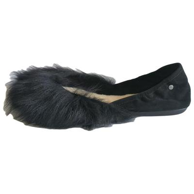 Jeanie Fluff Плоские слипоны из овчины Универсальная повседневная обувь Женские балетки Черные 1097554-BLK